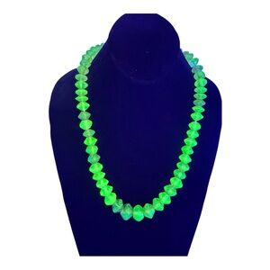 Antique Vaseline Yellow Faceted Glass African Trade Beads Uranium